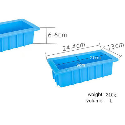 1L আয়তক্ষেত্রাকার রুটি সিলিকন কেক মোল্ড 24.4x13x6.6cm নন স্টিক